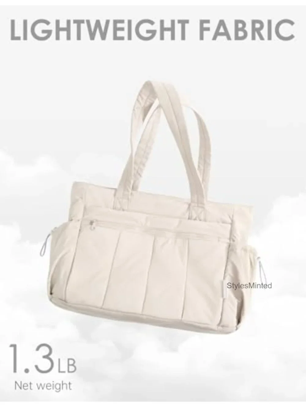 Quilted Puffer Tote Bag for Women Lightweight Large Shoulder Handbags Travel